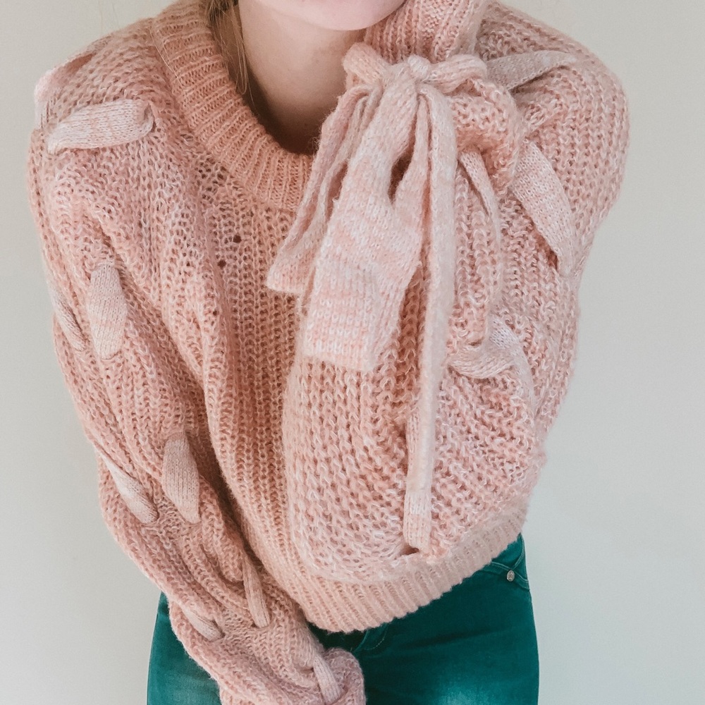 Pink laced sweater